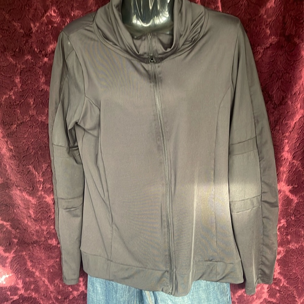 Daisy Fuentes Zip Down Women's Black Track Jacket - Size large